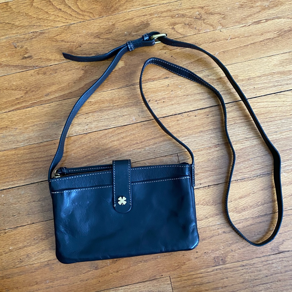 Lucky Black Leather Crossbody Bag